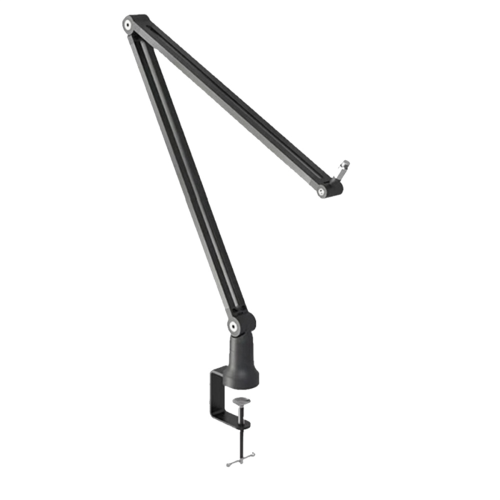 Verstelbare microfoonstandaard met microfoonarm, metalen ophanging