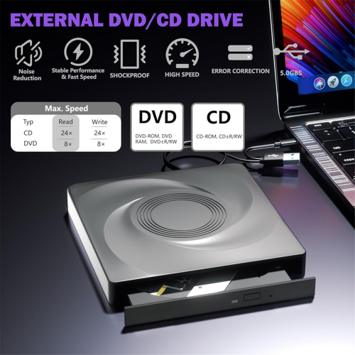 Externer CD/DVD-Brenner, CD-ROM-DVD-Player, tragbarer CD-Reader 1