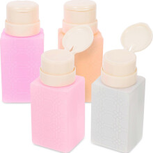 (As show, One size) 4 Pcs Emulsion Remover Makeup Remover Dispenser Bottle Liquid Storage Bottle Manicure Remover Dispenser Clear Pumping Bottle