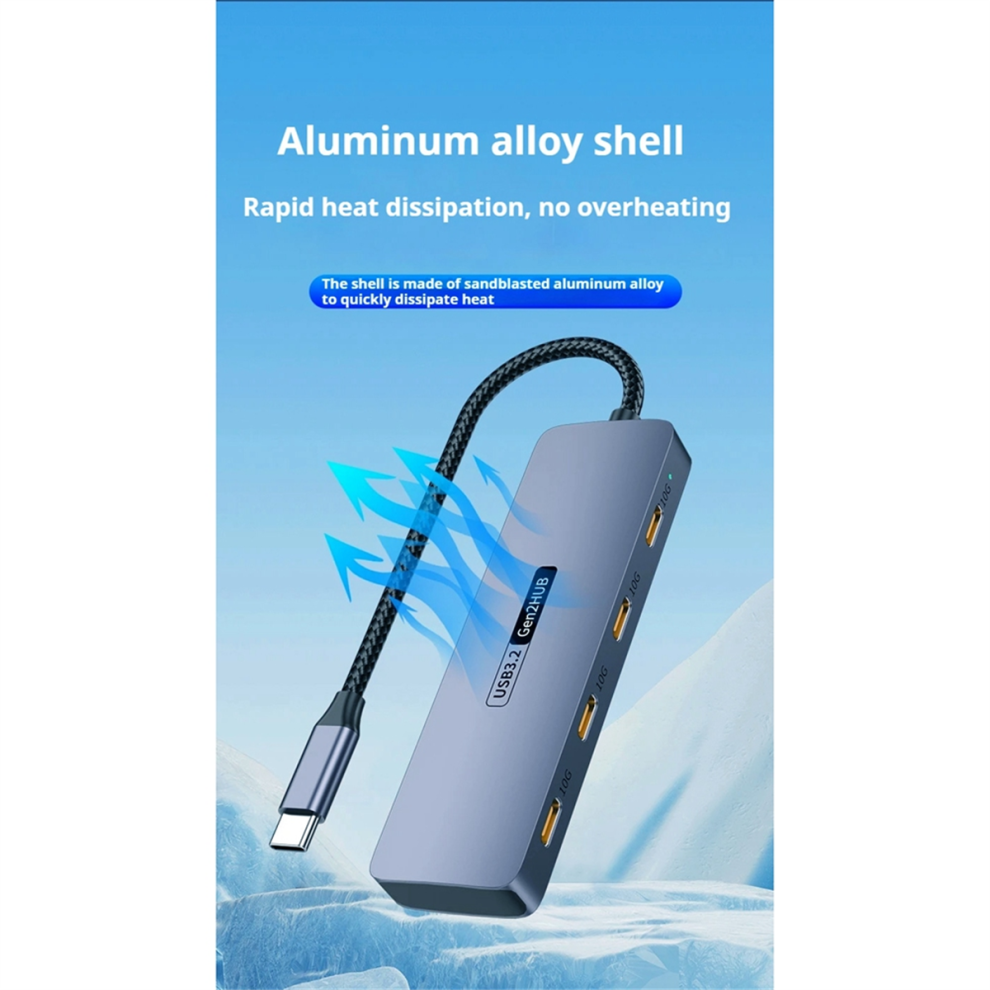 4-Poorts Usb C Hub 10 Gbps Hoge Snelheid Usb C Splitter Voor Laptops En Pc's-image