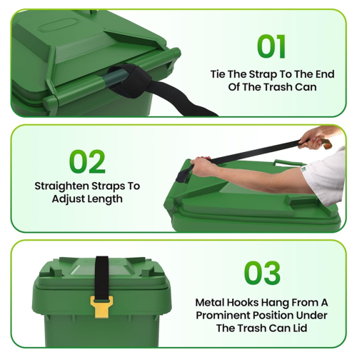 Trash Can Lock,Garbage Can Lock for Animal with Metal Claw 2pc 1