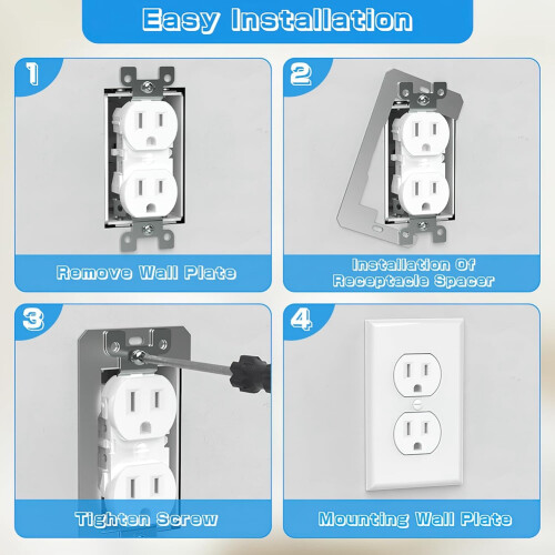 Wall Plate Spacer,Flush Fit Device Leveling Plates 15 Pcs 1