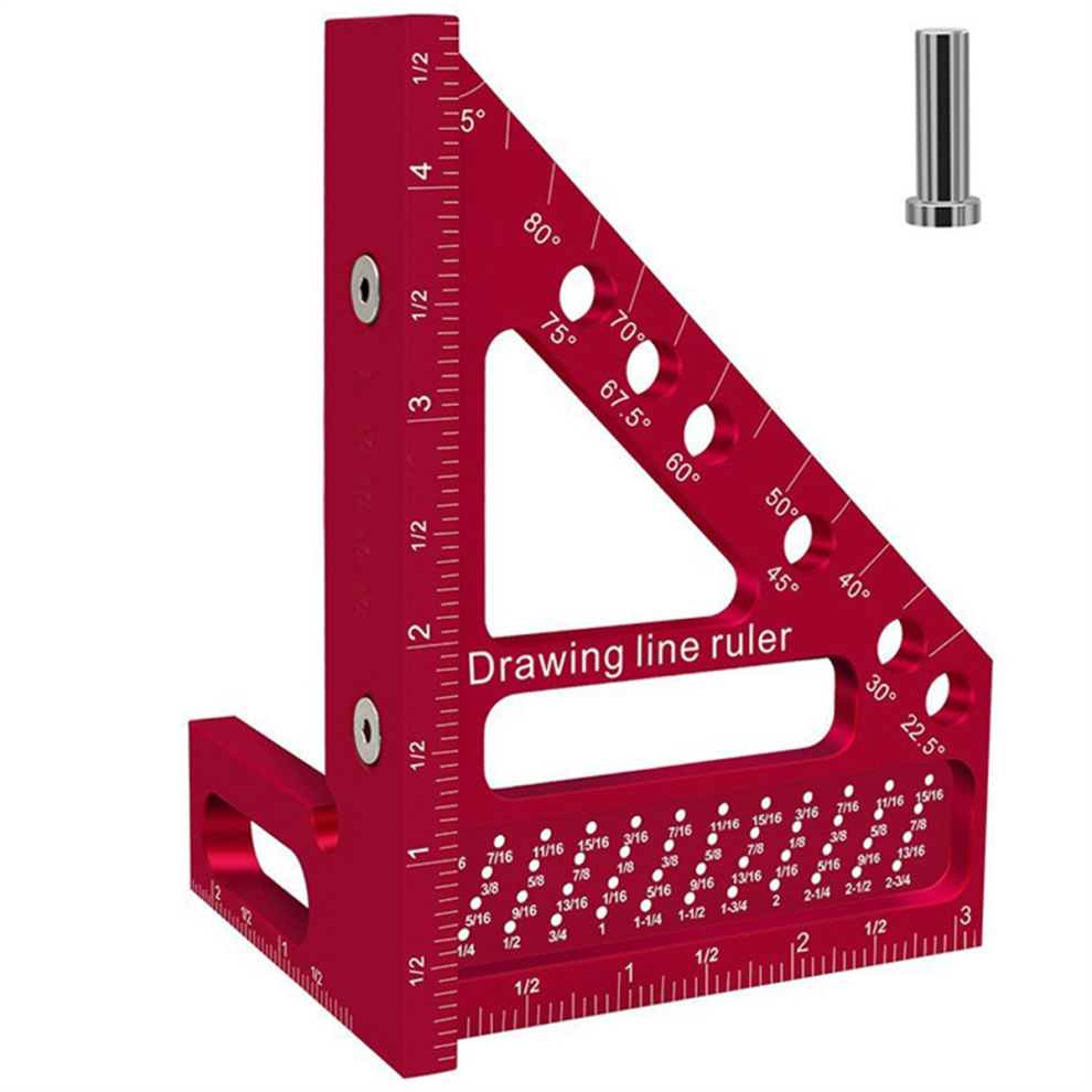 Woodworking Carpenter Square Hole Scribing Ruler Measuring Ruler 4853831813884