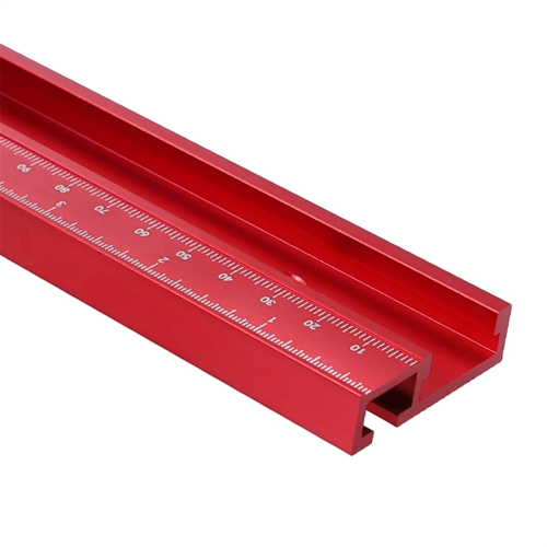 T-Track 45 Chute com escala mm/polegadas Liga vermelha T-tracks Slot Miter 2