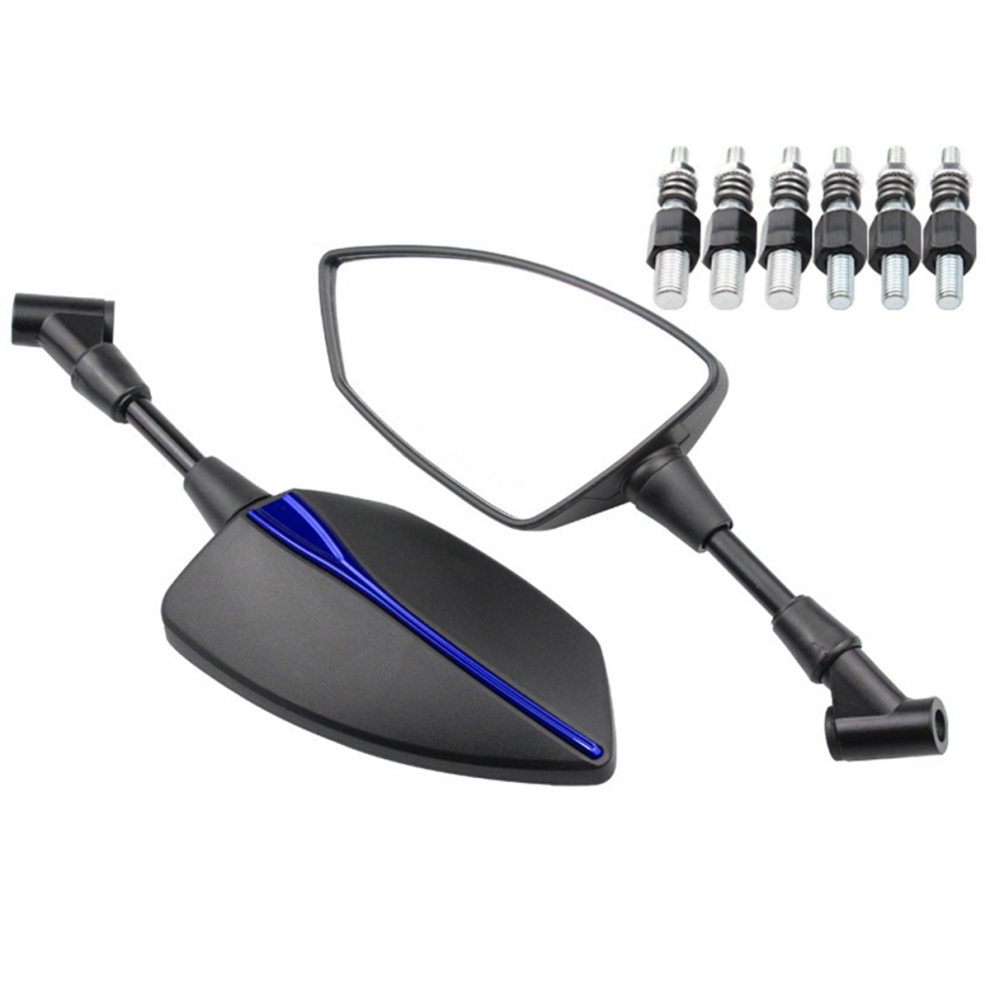 Motorcycle Universal 10Mm 8Mm Rearview Mirror Side Mirror Blue 4853949926643