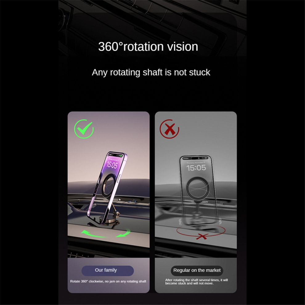 Supporto Magnetico Per Telefono Per Auto, Supporto Girevole A 360, Colore Canna Di Fucile