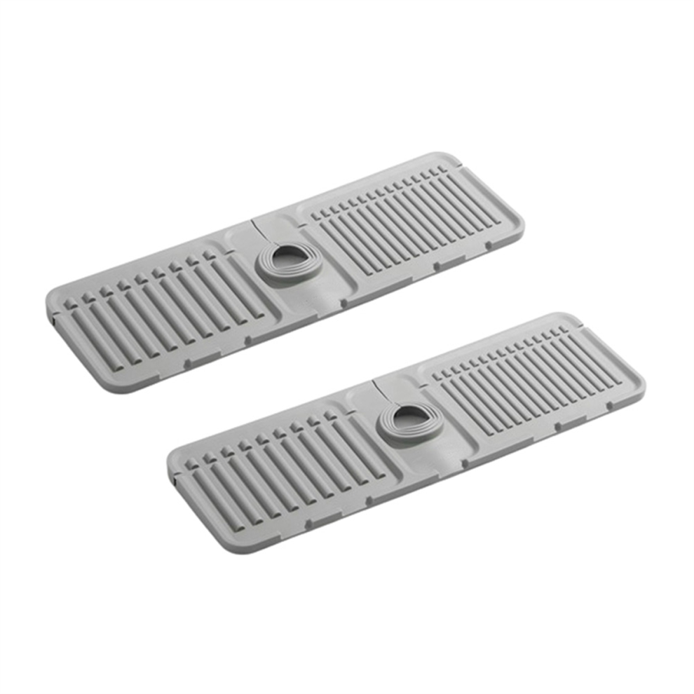 Drain Mat Kitchen Faucet Mat Sink Splash-Proof Non-Slip Mat Gray 4853659295916