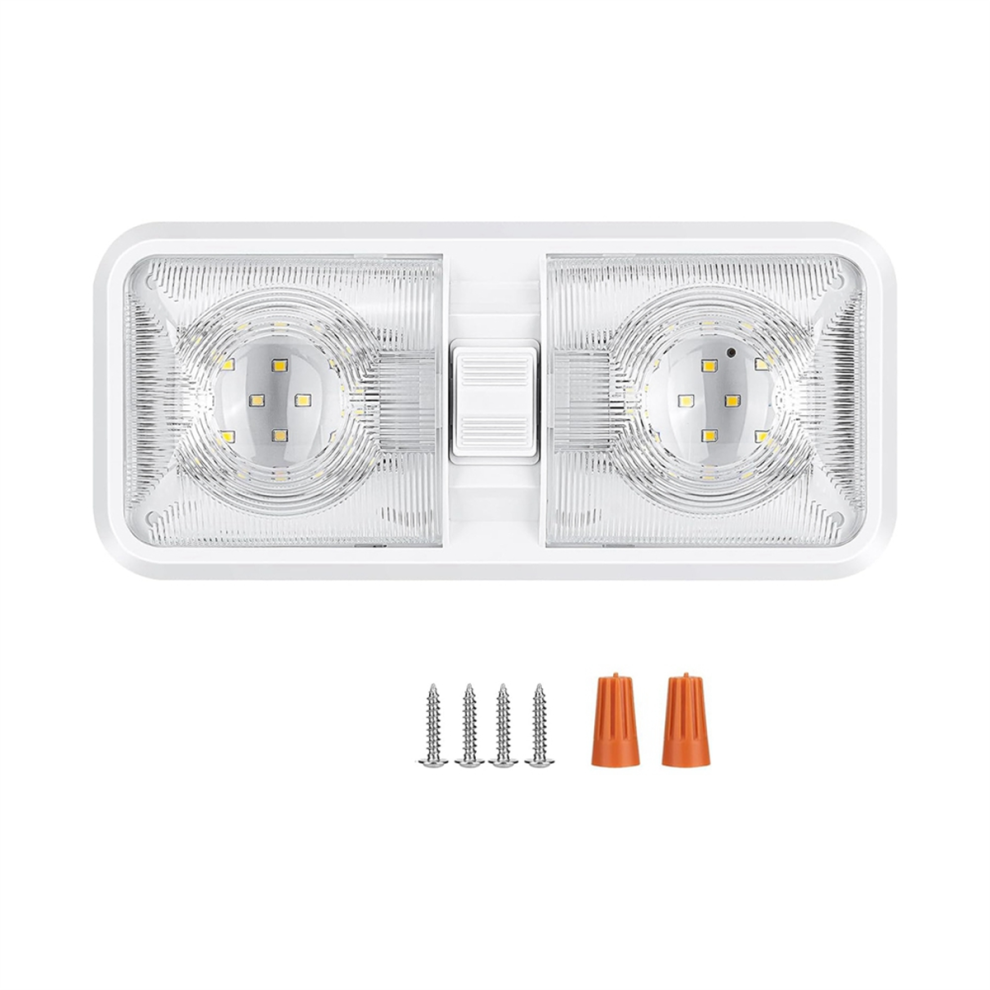 Luci Interne Per Camper, 12V Led 8W, Luce A Doppia Cupola Da Soffitto