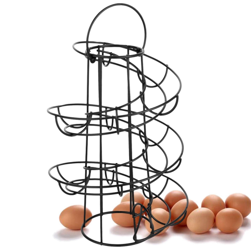 Keuken eierrek, spiraalvormig eiermandje, zwart