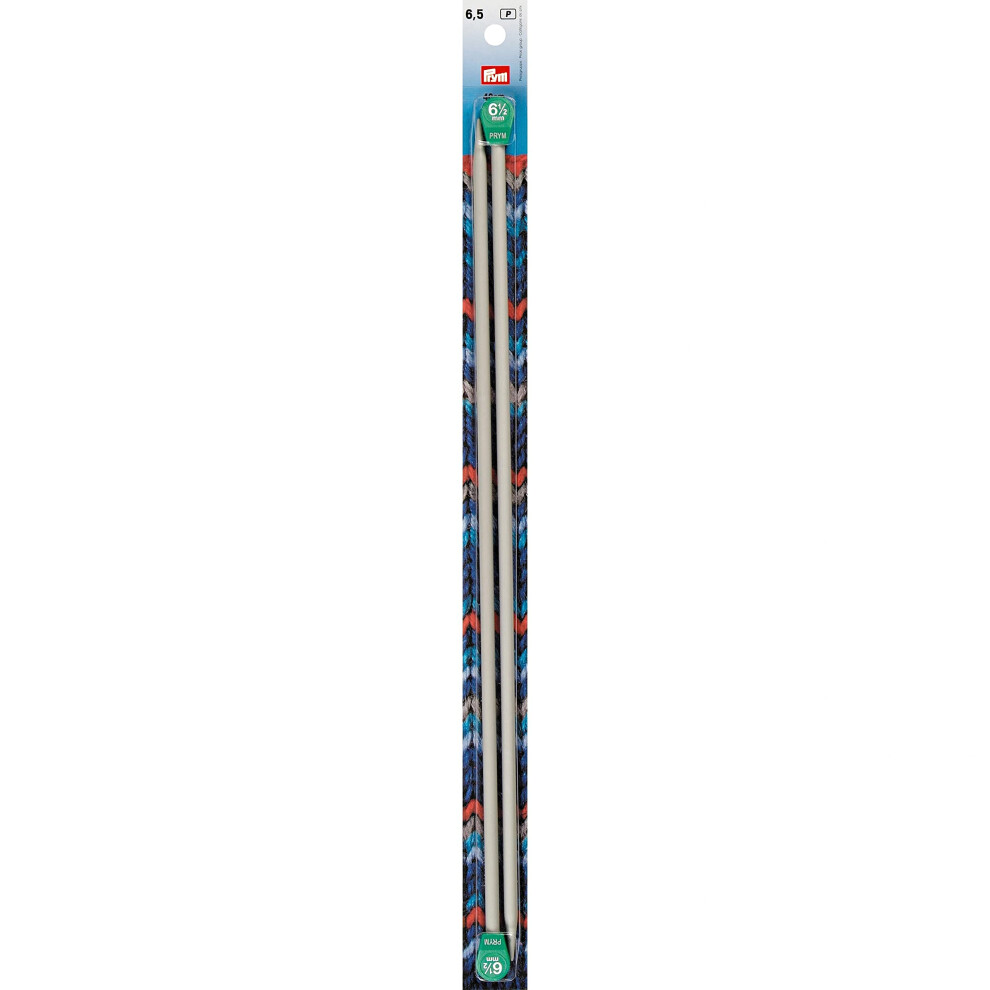 Prym 16 Single Point Aluminum  6.5mm Knitting Needles  Grey 2 Count