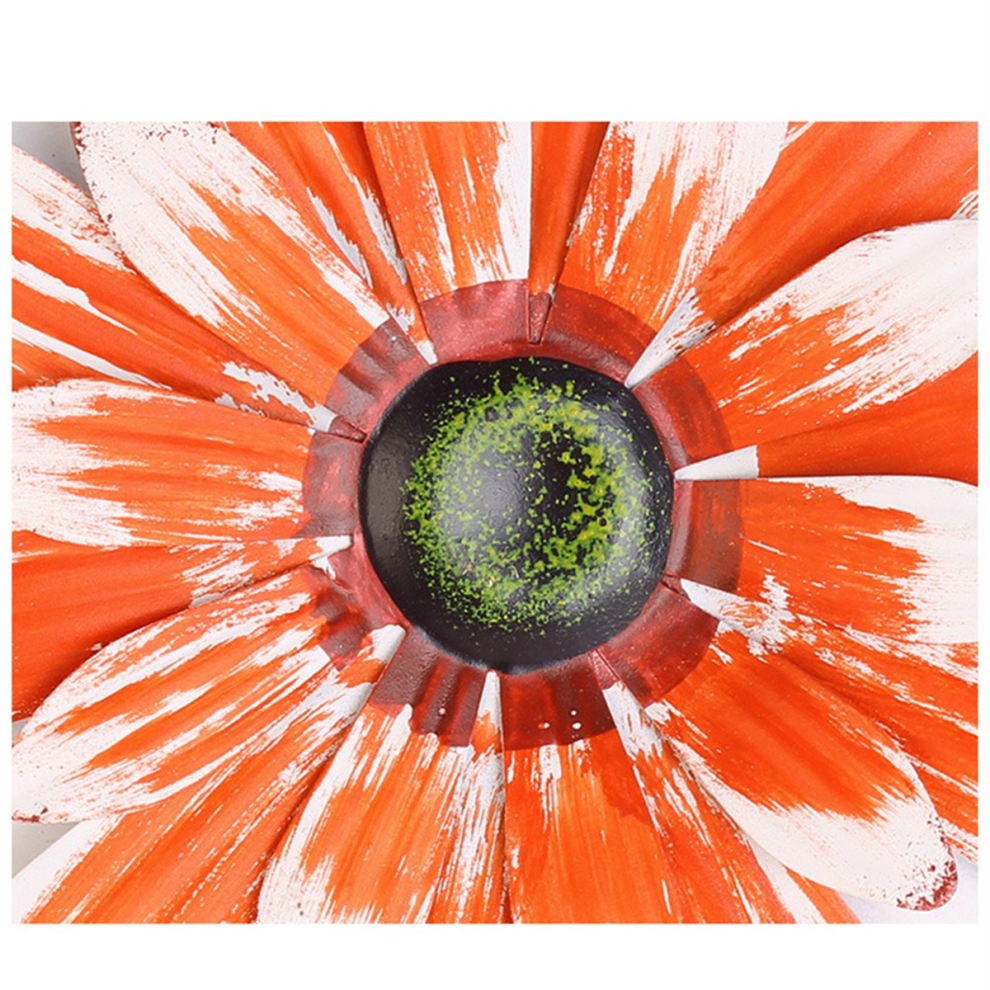 Décoration de villa en forme de tournesol en fer blanc crème et rouge pêche