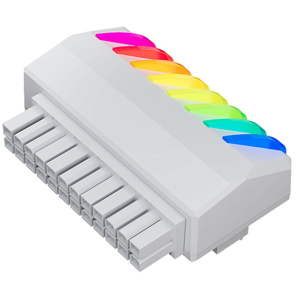 Fuente De AlimentacióN Diy De 90 Grados, Adaptador De Placa Base De 24 Pines, Color Blanco-image