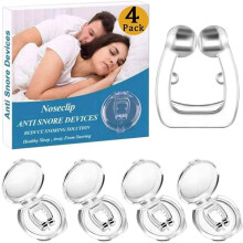 Magnetic Anti Snore Nose Clip (4 Pack)- Silicone Anti Snoring Nose Clip - Airing Snoring Device for Removal of Noise While Sleeping