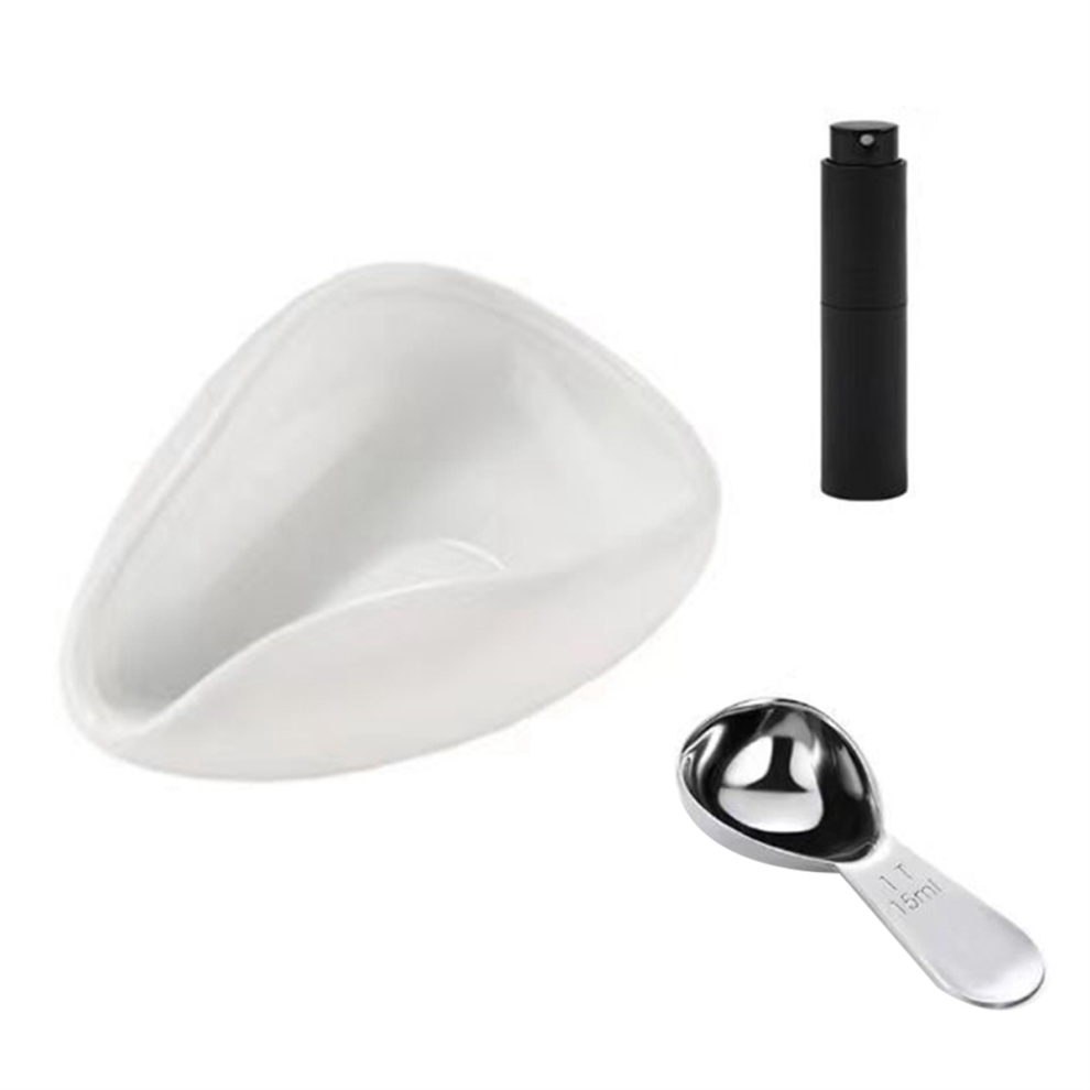 Ensemble doseur de grains de café, cuillère et bouteille, blanc