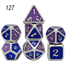 (127) Dés de table pour jeux de rôle, dés polyédriques en métal, en alliage de zinc, numériques, DND