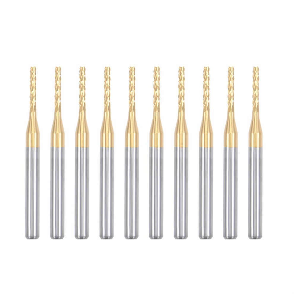 Lot de 10 fraises en carbure de titane pour machine à circuits imprimés, tige de 1/8 po, 1,5 mm