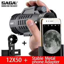 (12x50-sovitin)Saga Professional Monokulaarinen teleskooppi 8/10/12X42/50 Mini Telescopio Bak4 Prism