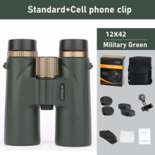 (Grün A) 12x42 Fernglas Professionelles HD-Teleskop Leistungsstarkes BAK4-Prisma mit großer Reichweite