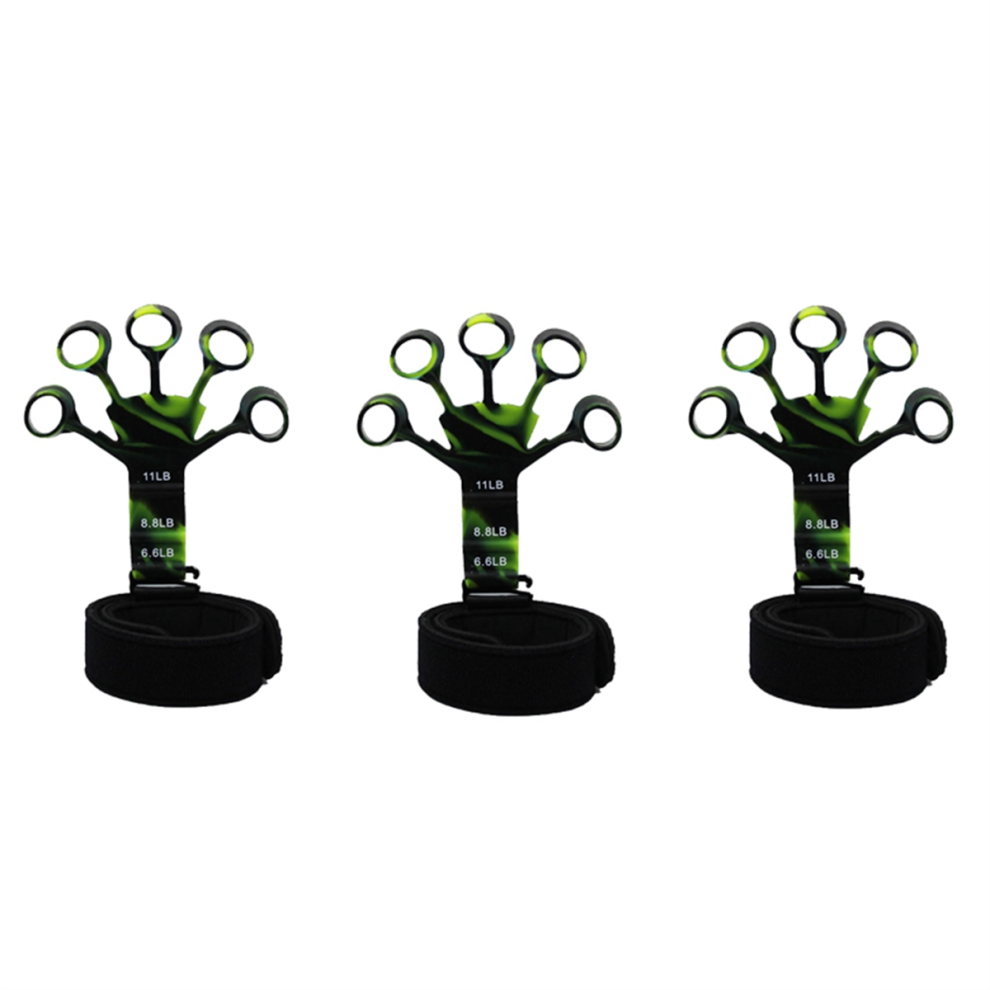 Entraîneur de doigts et de poignets en silicone vert camouflage