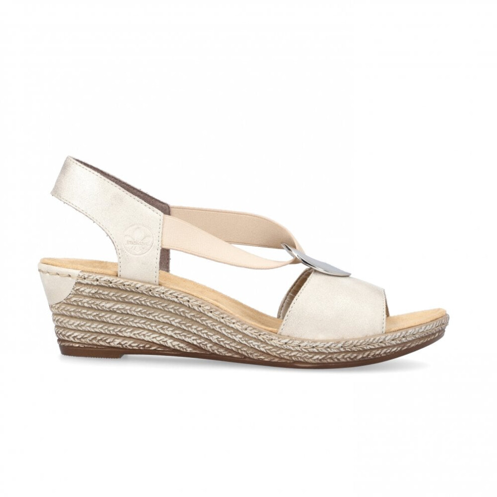 (3.5 (Adults')) 624H6-60 | Muschel Beige | Womens Pull On Sandals