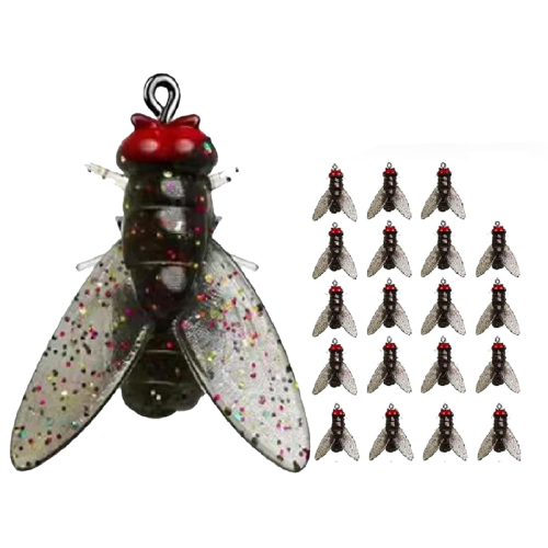 Isca de pesca com mosca preta, isca de pesca com mosca