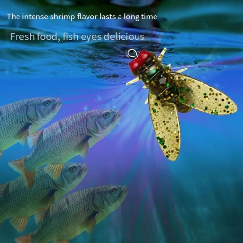 Isca de pesca com mosca preta, isca de pesca com mosca 1