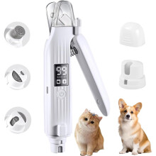 2 in 1 Pet Dog Nail Grinder and Dog Nail Clippers for Dogs Claws Safe Dog Nail Trimmer 3-Speed Electric Pet Nail Grinders for Dogs Nail File with LED