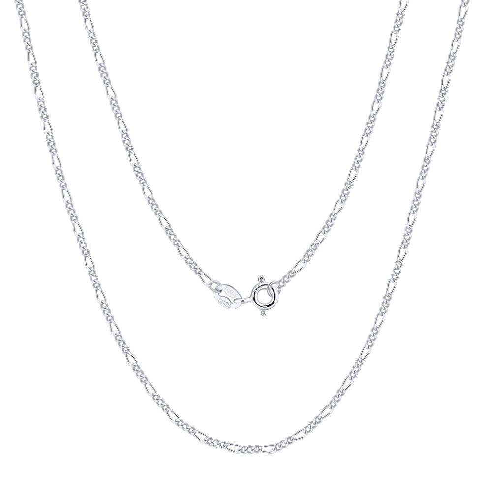 (1.7MM Figaro chain platinum total length including buckle: 60CM Approximately weight :2.16g) S925 sterling silver pendant-free plain chain necklace, Figaro chain cross-border best-selling accessory
