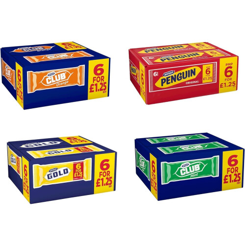 McVitie's Milk Chocolate Biscuit Bars 6 x 6 Multipck (Full box) (Gold)