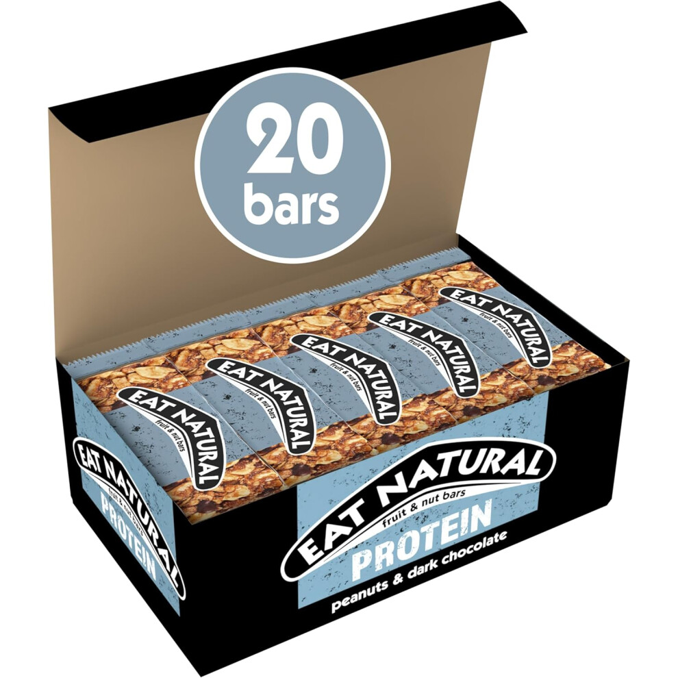 Kidzbuzz Eat Natural Fruit & Nut Bars Protein Peanuts Dark Chocolate 20 X 40G