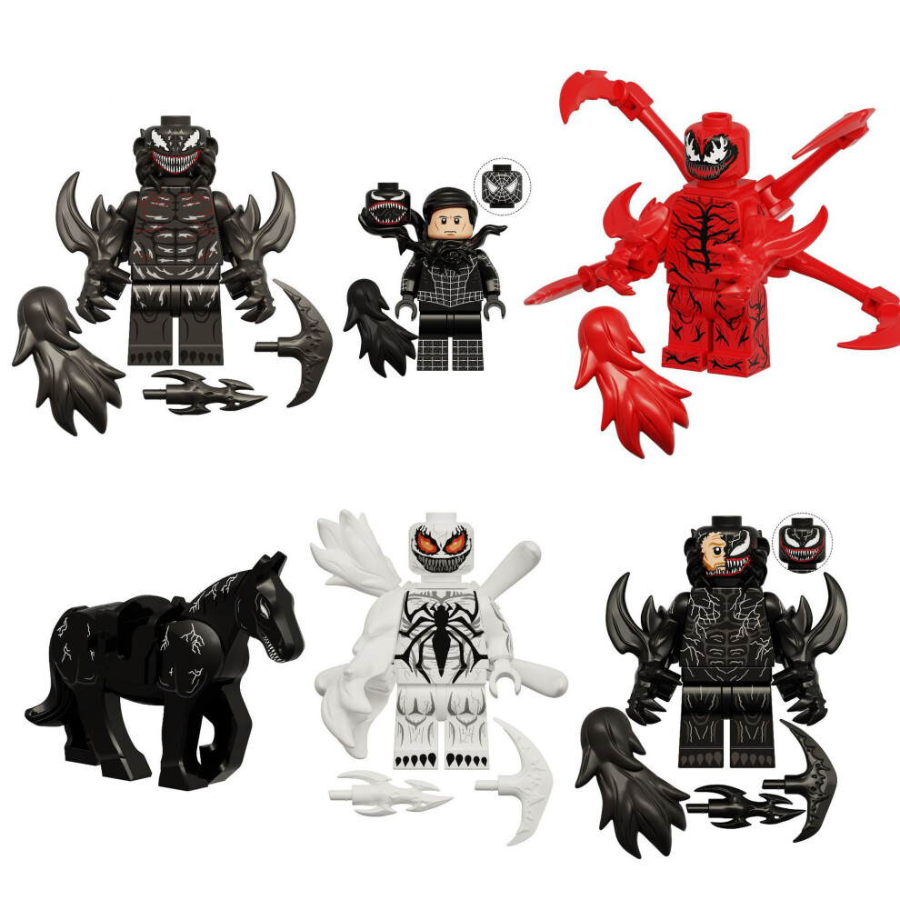 Enekio 6Pcs Avengers Venom Riot Carnage Anti-Venom Mini Figure Building Blocks Kids