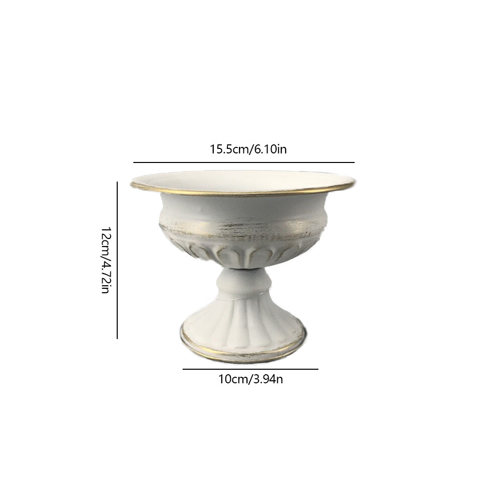 (2) Support de fleurs en métal vintage Vase en fer Pots de fleurs à pieds hauts de style européen Arrangement