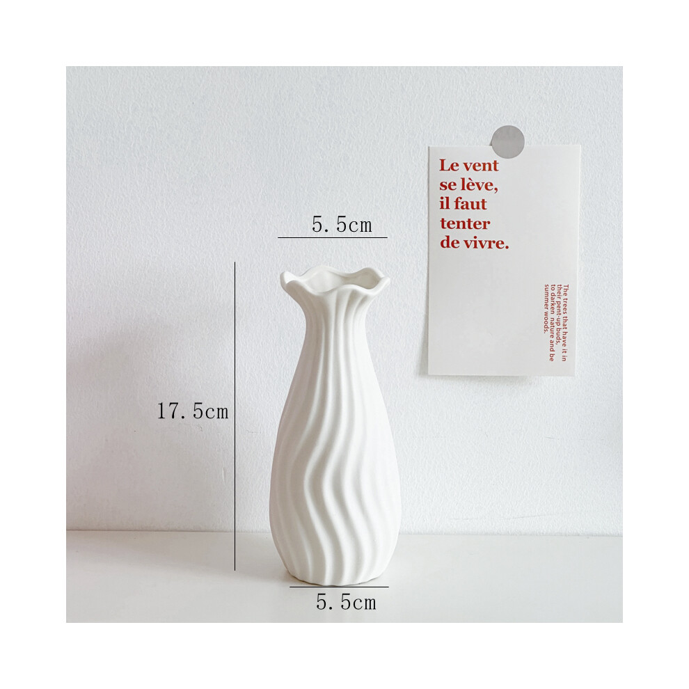 (Fenêtre Yee haute 17,5 cm [blanc uni]])Vase à fleurs en céramique blanche nordique simple fleur sèche