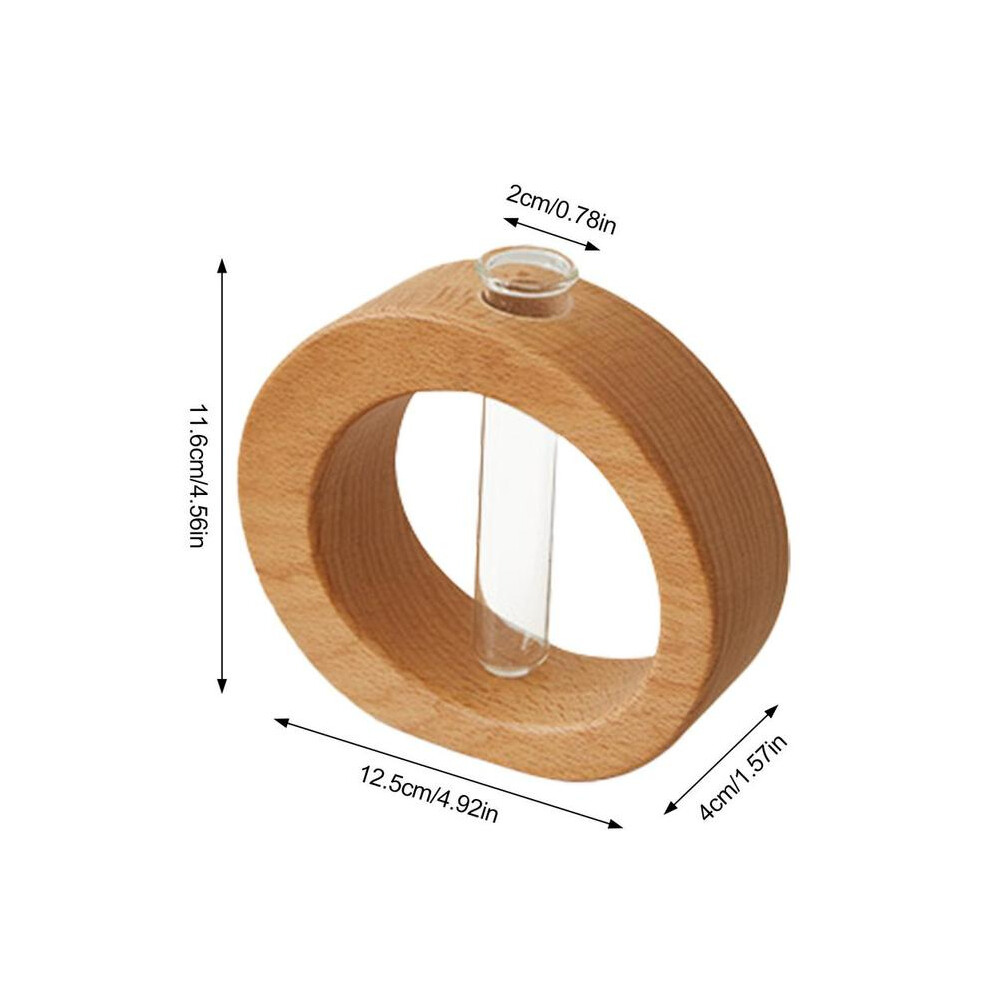 (A) Pot de fleurs hydroponique en bois, vase décoratif pour la maison, pots de plantes sans sol en verre