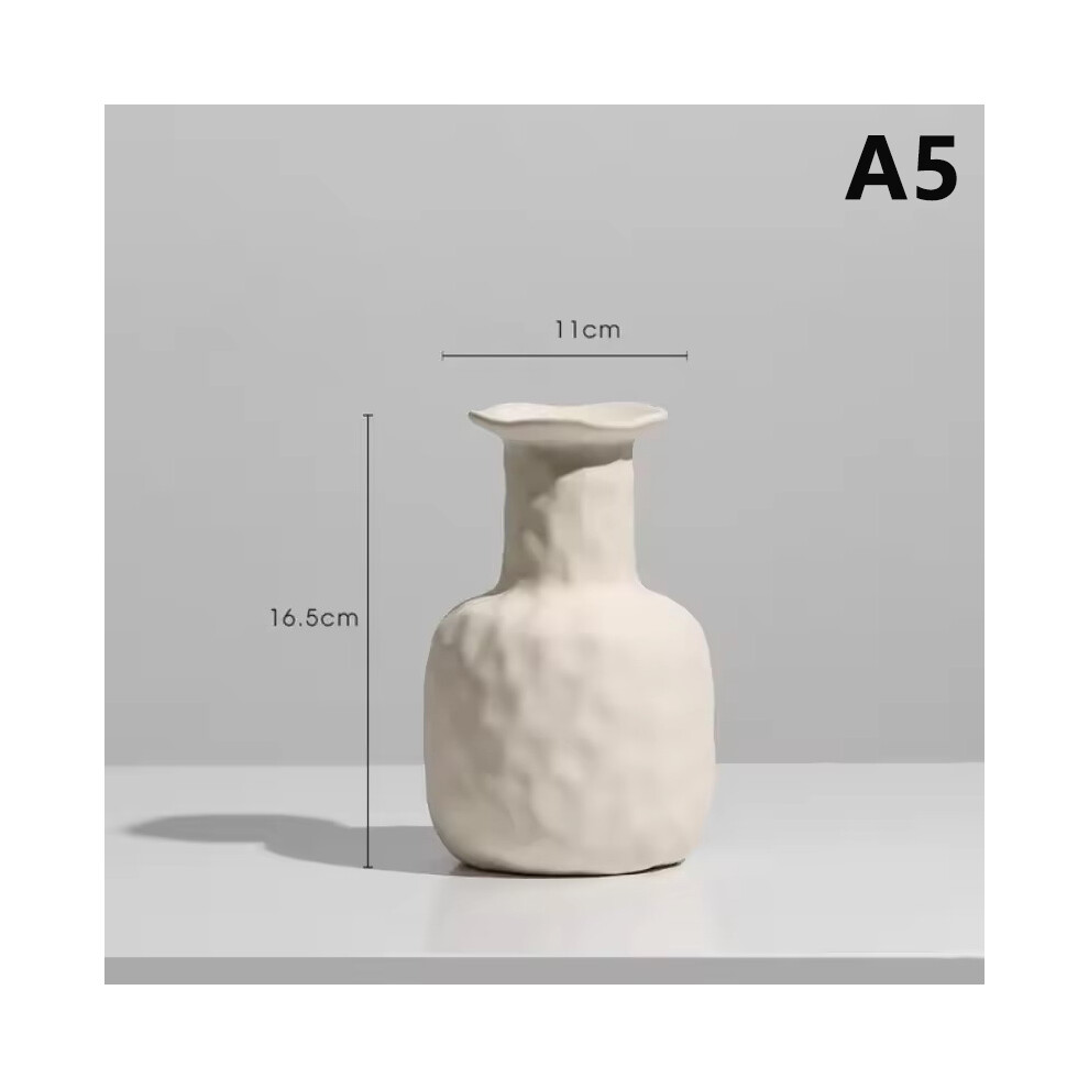 (A5) Vase d'art en céramique simple et moderne, fleurs séchées, arrangement floral, ornement, chambre