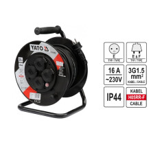 Rullapistoke - YATO - YT-81052 - 20 m - 4 pistorasiaa - IP44