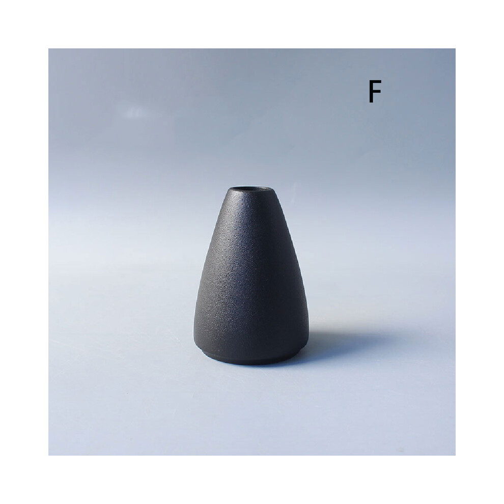 (F)Petit vase en céramique, décoration de bureau artisanale de décoration de maison, petit vase noir