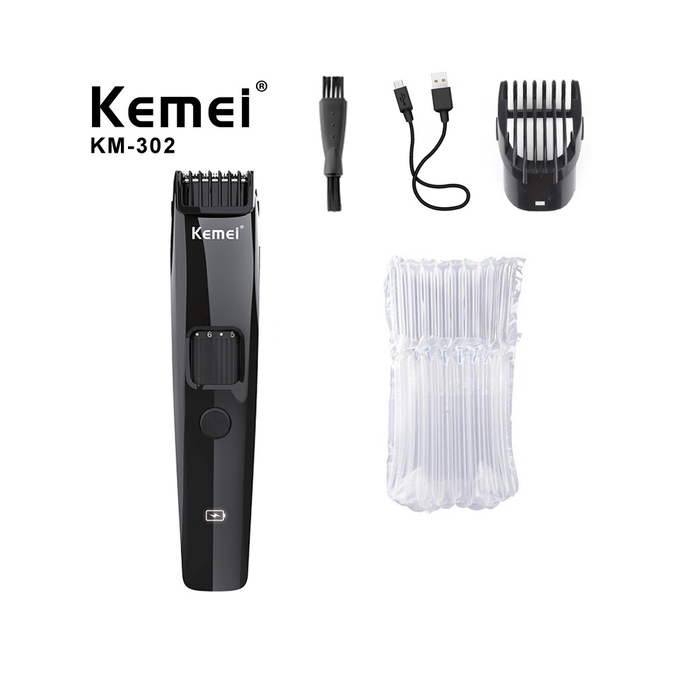 (USB avec bulle) Tondeuse à cheveux à batterie km-302, chargement USB, tondeuse à cheveux à faible bruit