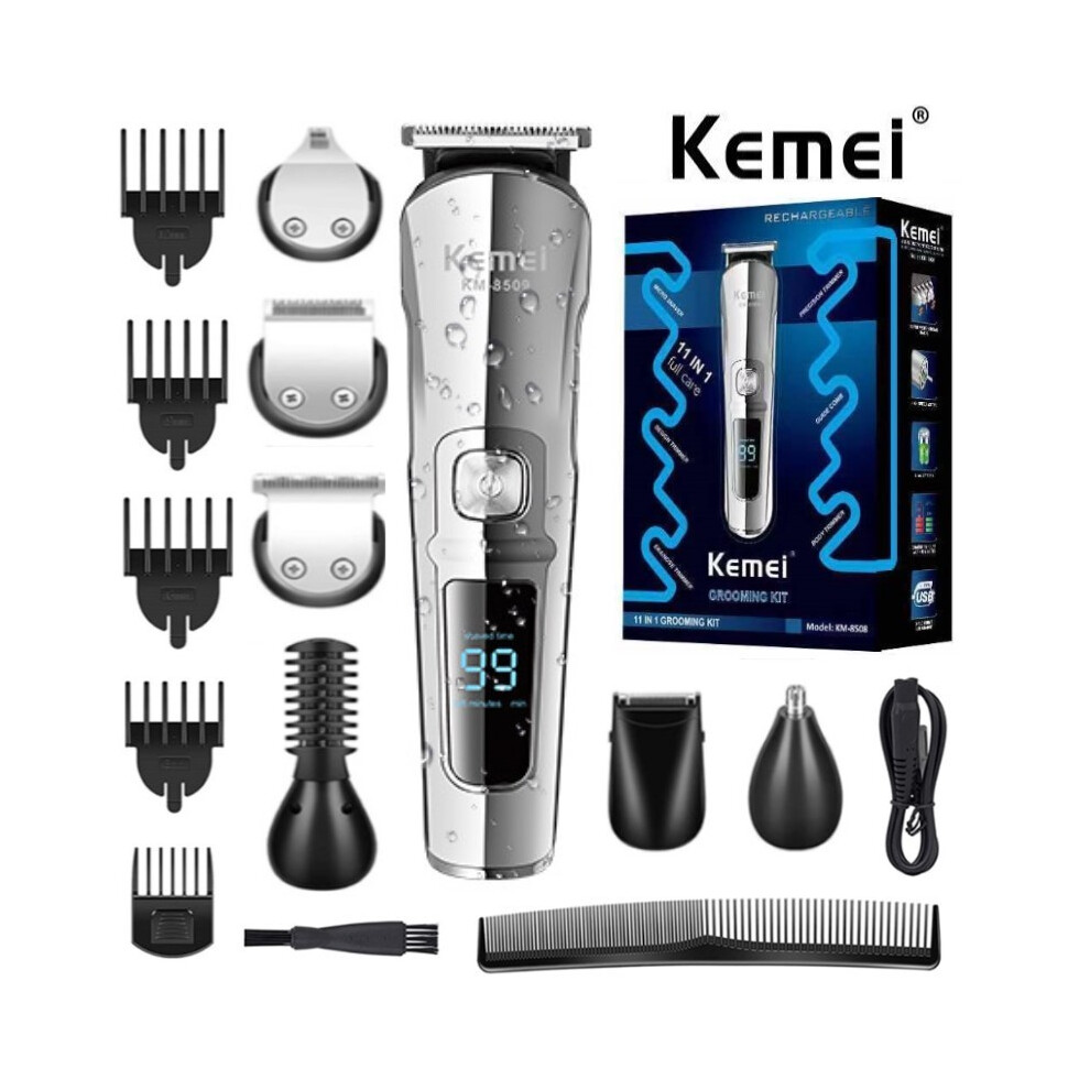 (KM-8508 BOX) Tondeuse à cheveux tout-en-un originale pour hommes, kit de toilettage du visage et de