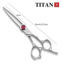 (AH60-vis rouge) Ciseaux de coiffeur professionnels TITAN coiffure coupe cheveux japon VG10 acier 6