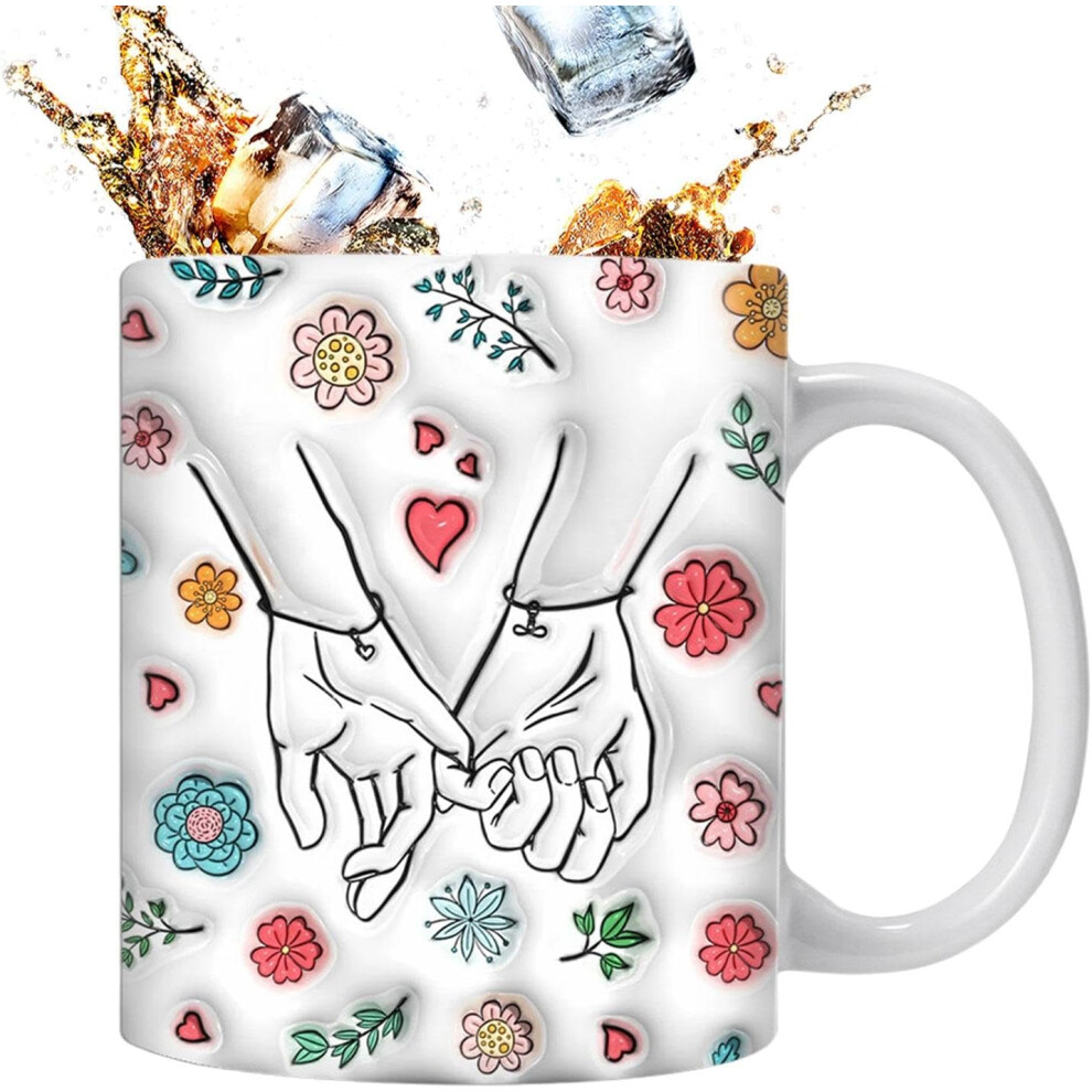 Flower Coffee Mugs | Pattern Ceramic Cappuccino Cup, Flower Beverage Mug for Hot Beverage, Cappuccino, Tea, Latte, Wine