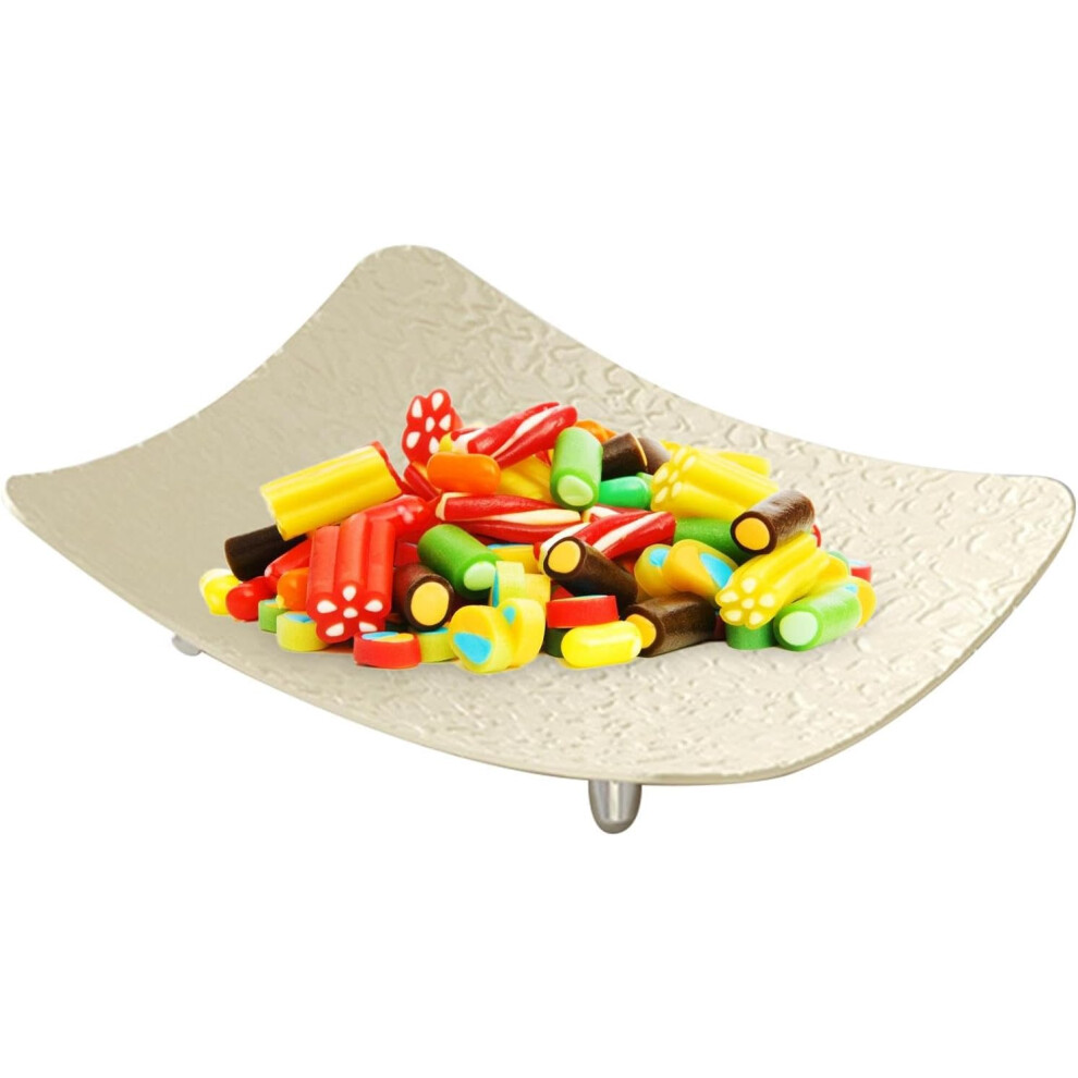 (Cream White) Serving Tray for Entertaining - Footed Fruit Dish,Household Countertop Candy Display Bowls, Home Decor Dessert Storage Dish for Fruit Vegetable Snack