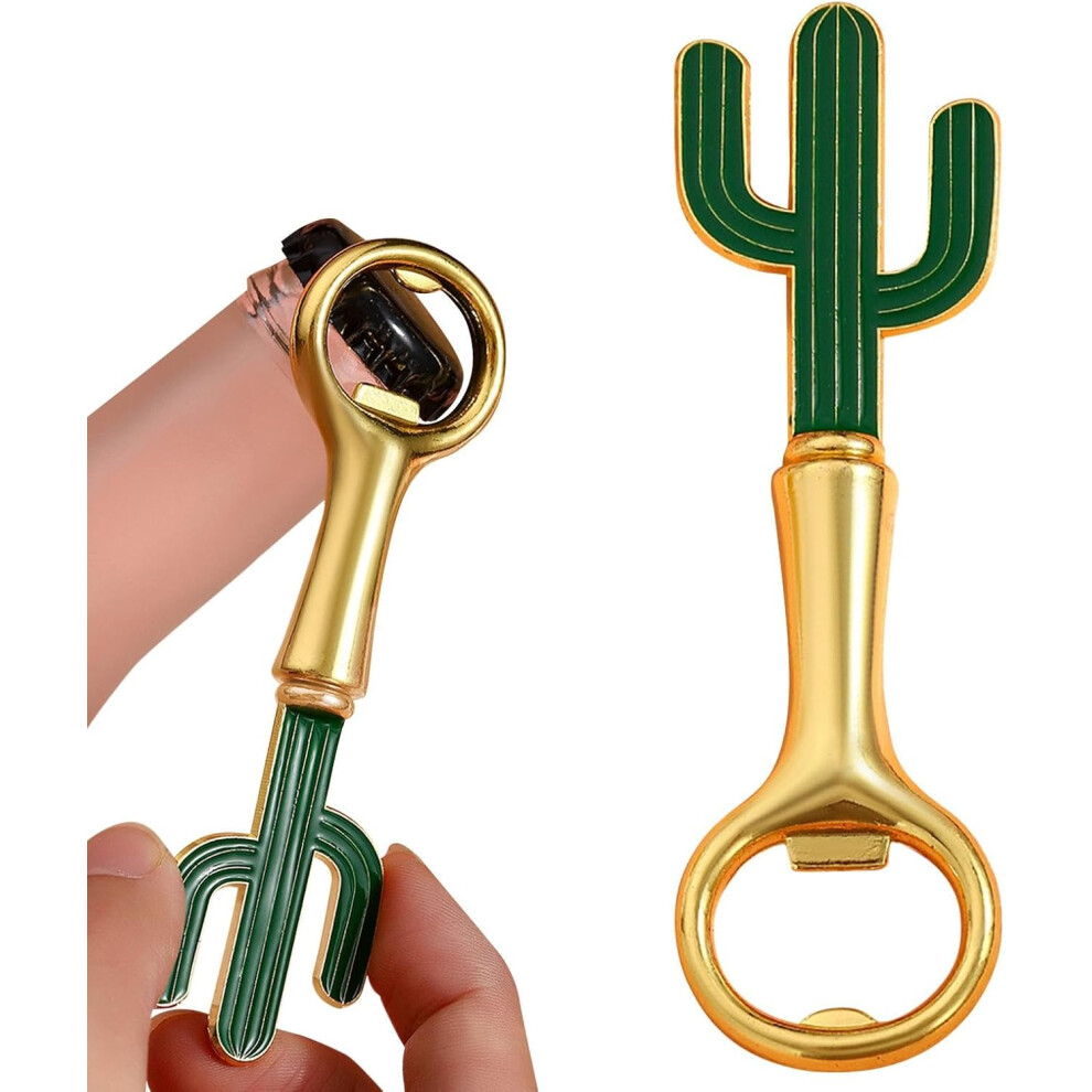 Cactus Bottle Openers,Gold Colored Handle Beer Opener Unique Bottle Opener - Portable Party Favors Kitchen Tool for Beer or Soda Bottles