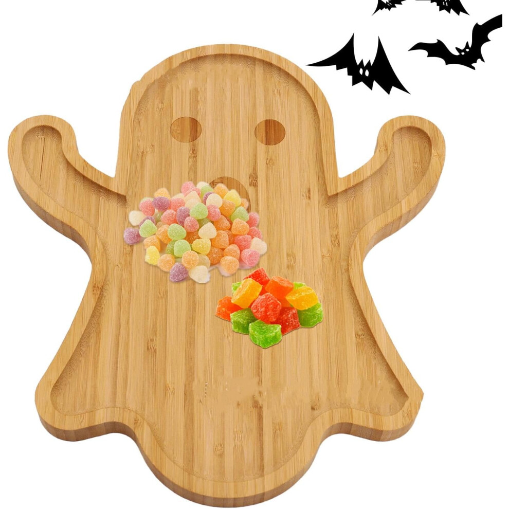 Halloween Ghost Tray | Ghost Dining Plate - Cute Trays Multi-functionality Wood Decorative Tray For Halloween For Food Appetizer Dessert Snack Sushi F