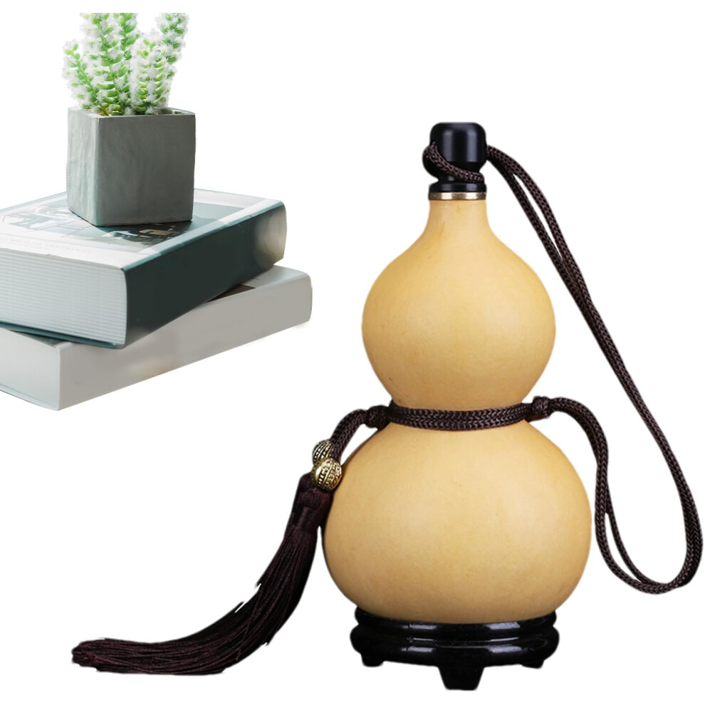 (500ml) Gourd Wine Flask | Wine Bottle With Tassel - Chinese Feng Shui Hu Lu Gourd Ornament Outdoor Portable Water Bottle With Stopper Natural Medieva
