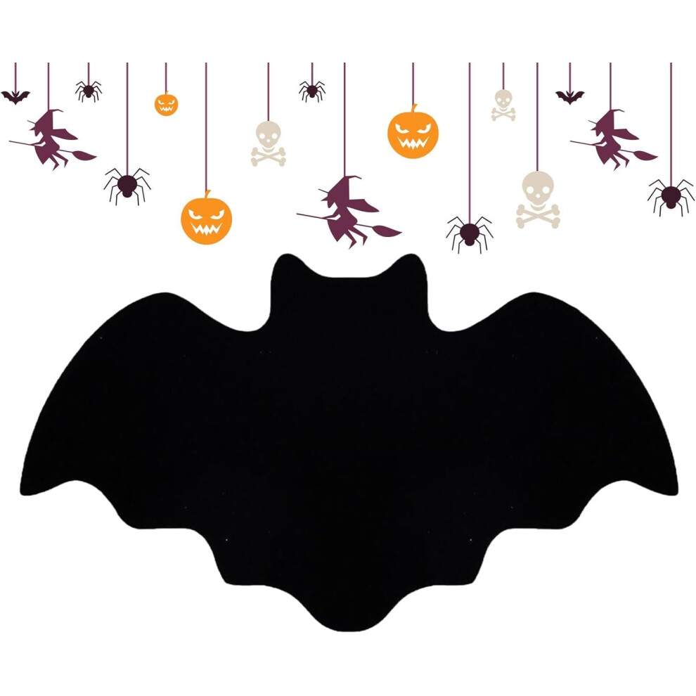 (Small) Bat Shape Table Mats | Halloween Table Place Mats - Non-Slip Drink Coasters, Heat Resistant Cup Mat, Table Decoration for Home Kitchen