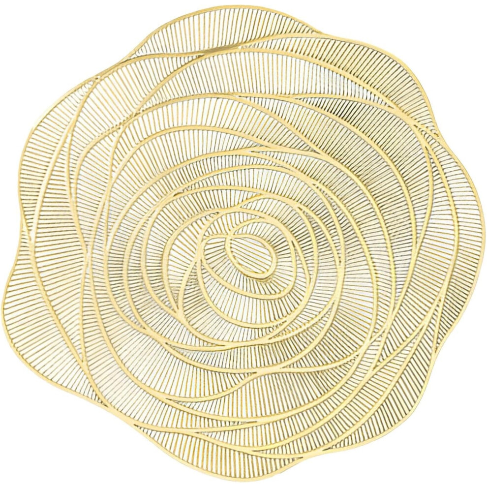(Gold) Shape Placemats - Heat Resistant Place Mats Shape,Flowers Place Mats for Dining Table Holiday Wedding Accent Centerpiece Dinner Table Decoration