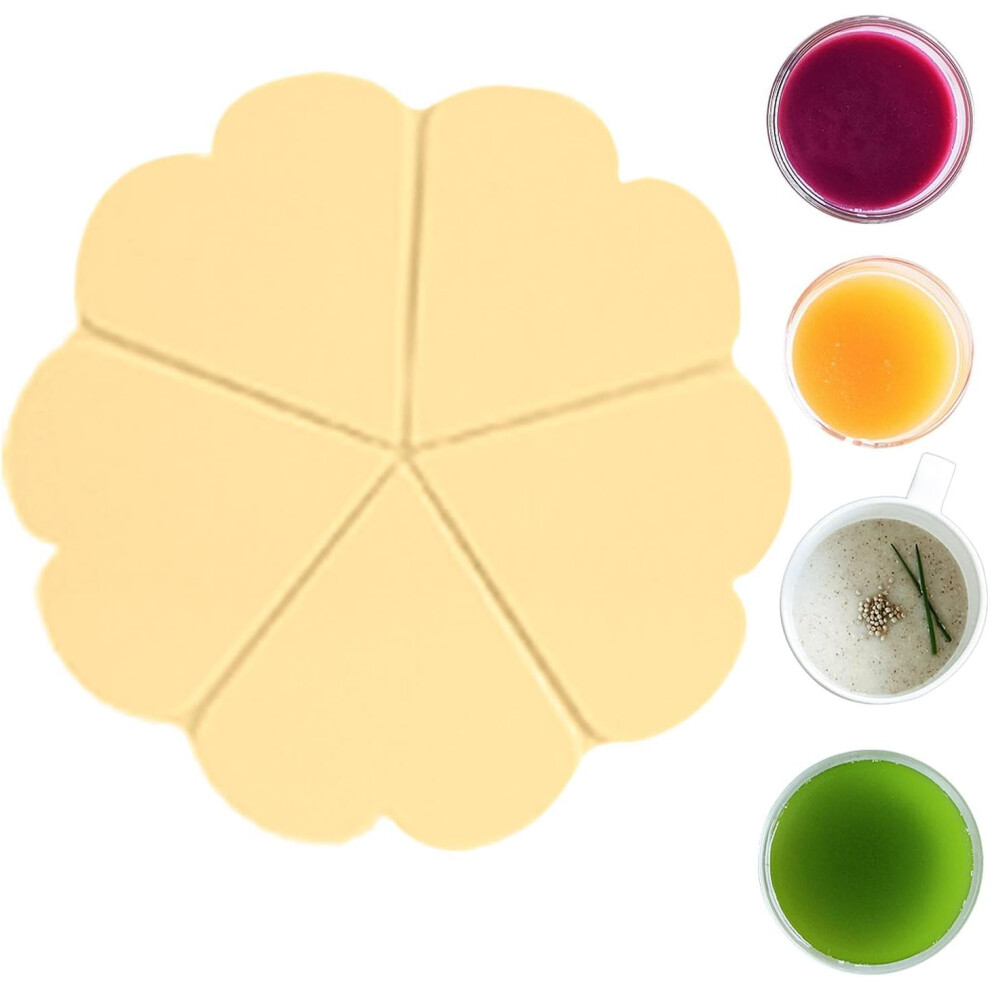 (Goose Yellow) Floral Coasters | Coffee Cup Mat,Silicone Coasters Insulation Tabletop Protection Non-slip for Kitchen & Dining Table