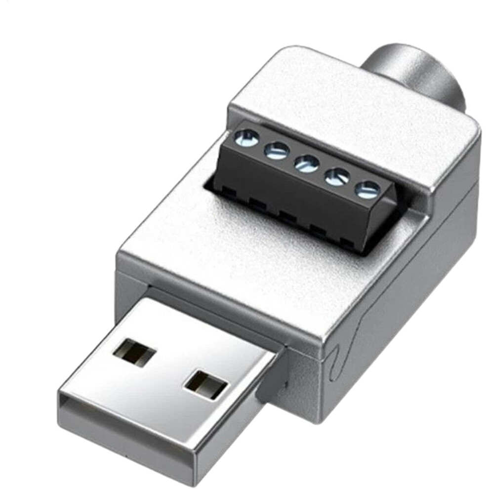 (Male head) Solderless USB Connector - USB Adapter Male/Female Converter,Metal Case High Transfer Speed, Terminal Block for Laptop Computer Phone Keyb