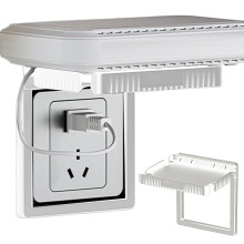 (White) Bathroom Outlet Shelf, Space-Saving Wall Shelf Wall Mounted Adhesive Outlet Shelf, Vertical Decorative Wall Holder Home Extender Decor for Routers,
